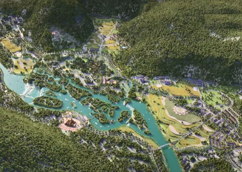 Phối cảnh Khu trung tâm du lịch thác Bản Giốc. (Ảnh: MH)