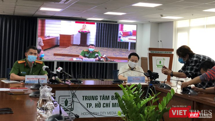 Thượng tá Nguyễn Đăng Nam, Trưởng phòng Cảnh sát Hình sự, Công an TP.HCM tại buổi họp báo