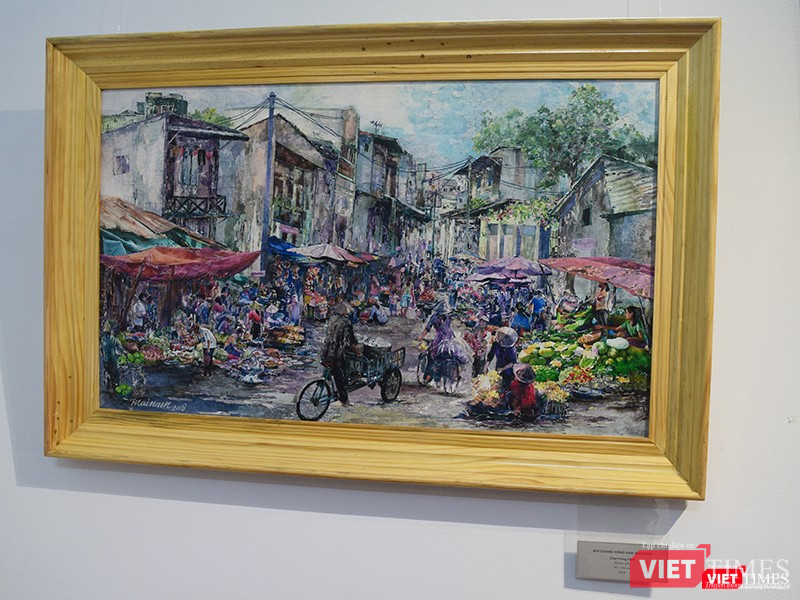 Chợ trong hẻm - Tác phẩm xé giấy của họa sĩ Mai Nam