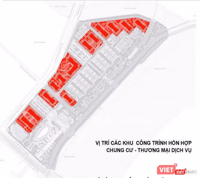 Phân bổ các khu hỗn hợp có ở tại dự án Ba Son Sài Gòn.