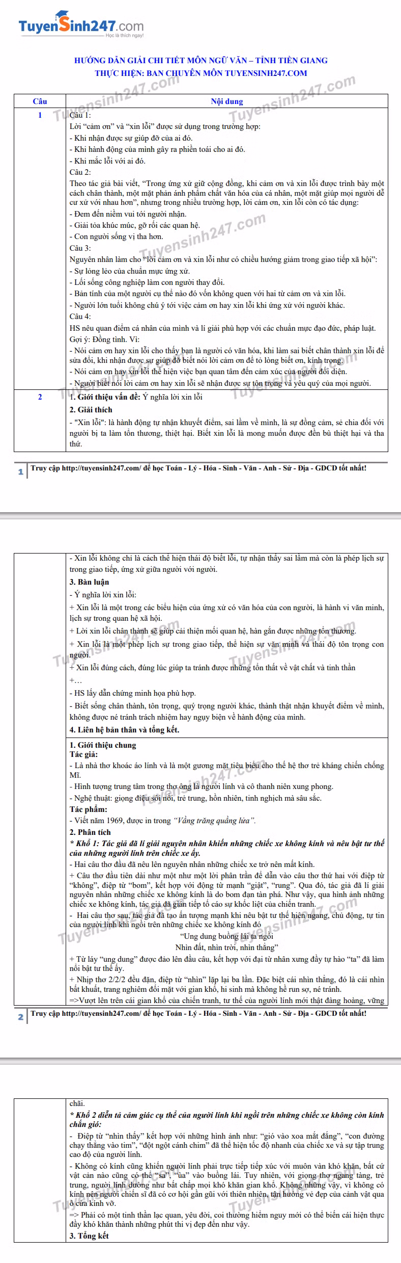 Đáp án tham khảo