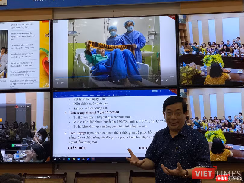 Cục trưởng Lương Ngọc Khuê tại Trung tâm hội chẩn trực tuyến Bộ Y tế sáng 17/6 (Ảnh: Thanh Hằng) 