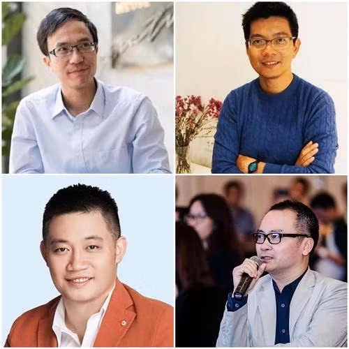 Từ trái qua phải và từ trên xuống dưới: Ông Nguyễn Hải Ninh, Mai Hoàng Phương, Lê Bá Nam Anh và Ngô Nguyên Kha.