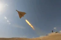 Một chiếc Shahed-136 được phóng từ hầm ngầm. Ảnh: Reuters.