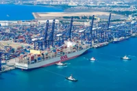 Cảng Dương Phố ngày đầu "phong quan" lượng tàu cập cảng đã tăng mạnh. Ảnh: Sina.