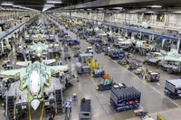Dây chuyền nhà máy sản xuất F-35 của Lockheed Martin. Ảnh: Newtalk.