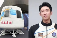 Nam diễn viên Hoàng Cảnh Du và phi thuyền sẽ đưa anh lên không gian với giá vé 3 triệu NDT. Ảnh: Worldjournal.
