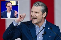 Cuộc gặp giữa Bộ trưởng Chiến tranh Mỹ Pete Hegseth (trái) và CEO Anthropic Dario Amodei (phải) về cho phép quân đội sử dụng không hạn chế công nghệ AI sáng 24/2 không đạt kết quả. Ảnh: AOL.