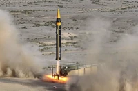 Tên lửa siêu vượt âm Kheibar Shekan được Iran sử dụng trong các đợt tấn công mới nhất vào Israel. Ảnh: AR.