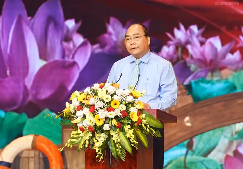 Thủ tướng Nguyễn Xuân Phúc phát biểu tại cuộc Giao lưu.
