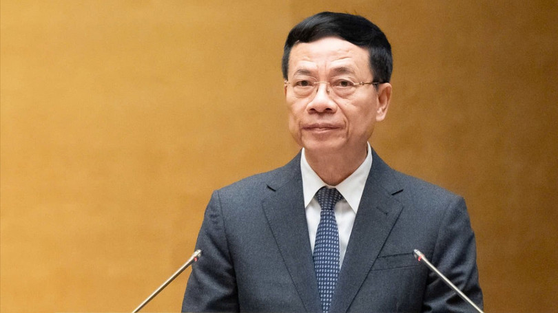 Bộ trưởng Bộ Khoa học và Công nghệ Nguyễn Mạnh Hùng báo cáo tại Quốc hội sáng 21/11.