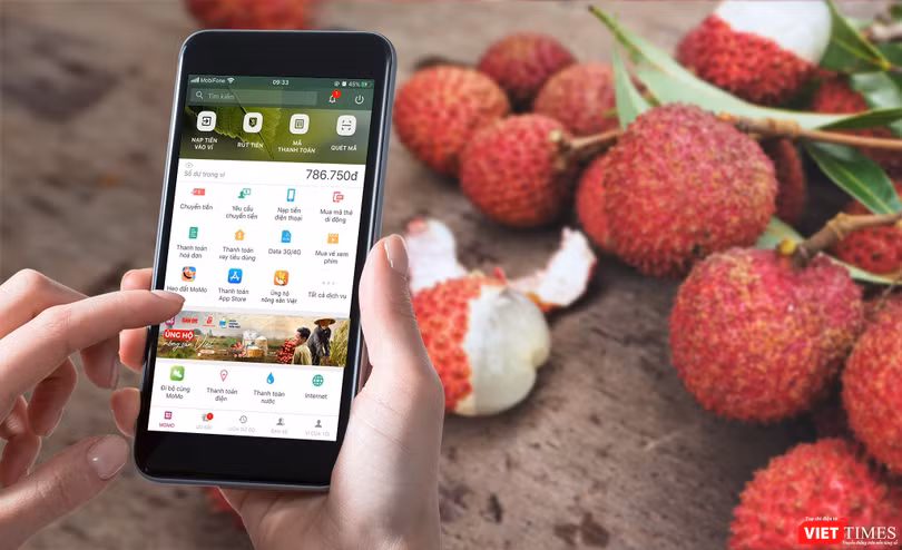 Người dùng có thể mua nông sản trên ứng dụng ví điện tử MoMo.