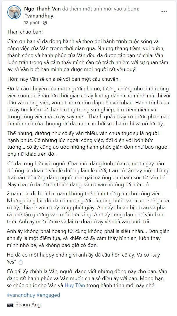Ngô Thanh Vân thông báo cả 2 sẽ kết hôn