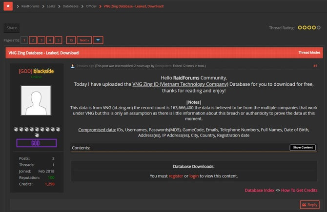 Vụ hơn 163 triệu tài khoản Zing ID bị rao bán và nguy cơ lộ thông tin cá nhân người dùng ảnh 1