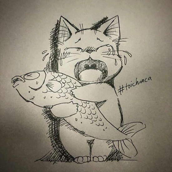 Biếm hoạ lên án hành vi phá hoại môi trường sống. Ảnh: Facebook