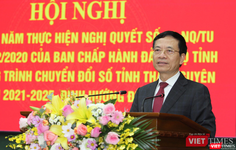 Bộ trưởng Bộ Thông tin và Truyền thông Nguyễn Mạnh Hùng phát biểu tại Hội nghị. Bộ trưởng Bộ Thông tin và Truyền thông Nguyễn Mạnh Hùng phát biểu tại Hội nghị.