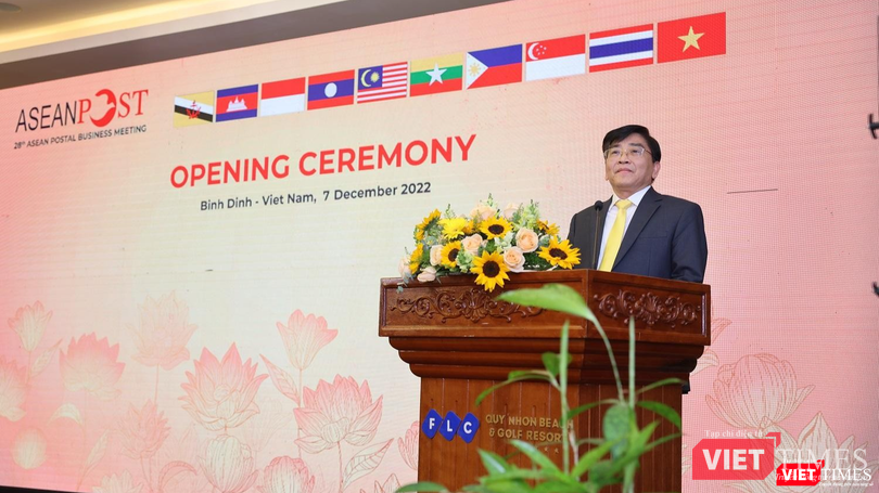 Ông Nguyễn Hải Thanh - Chủ tịch Hội đồng thành viên Tổng công ty Bưu điện Việt Nam - phát biểu tại buổi lễ.