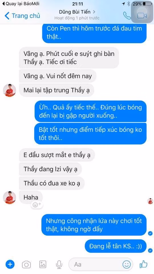 Hé lộ tin nhắn của Bùi Tiến Dũng dằn vặt vì “quả penalty không đáng“ ảnh 2