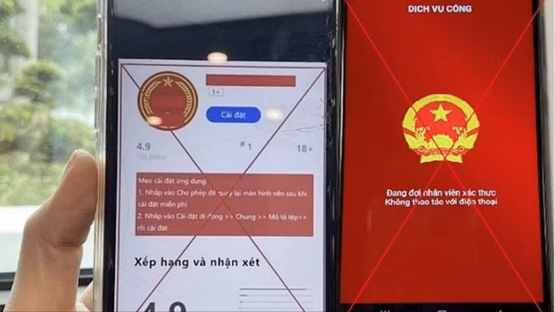 Ứng dụng giả mạo dịch vụ công lừa người dùng cung cấp thông tin cá nhân.