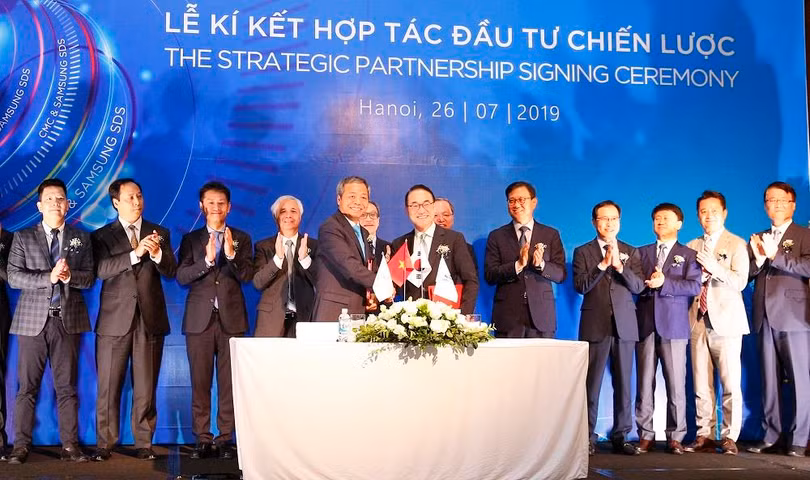 Samsung SDS và CMC công bố hợp tác đầu tư chiến lược vào sáng 26/7.