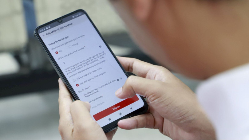 Từ ngày 22/4 đến 22/6, Hà Nội và Thừa Thiên Huế triển khai thí điểm cấp phiếu lý lịch tư pháp cho các công dân Việt Nam trên VNeID mức độ 2.