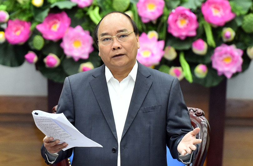 Thủ tướng nhấn mạnh phải tận dụng cơ hội, phải có giải pháp hạn chế thách thức của cuộc cách mạng công nghiệp lần thứ 4. Ảnh: VGP/Quang Hiếu