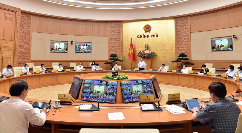 Toàn cảnh phiên họp trực tuyến của Thủ tướng với các bộ ngành, các địa phương. Toàn cảnh phiên họp trực tuyến của Thủ tướng với các bộ ngành, các địa phương.