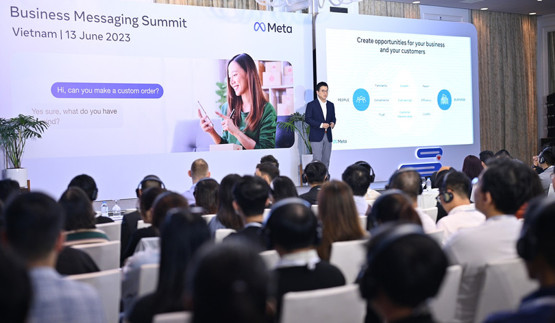 Ông Ben Joe, Phó chủ tịch phụ trách khu vực Đông Nam Á và các thị trường mới nổi của Meta trao đổi tại sự kiện.