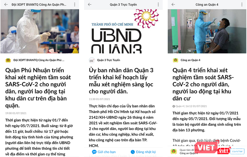 Thông tin về việc xét nghiệm tầm soát cho người dân, người lao động.