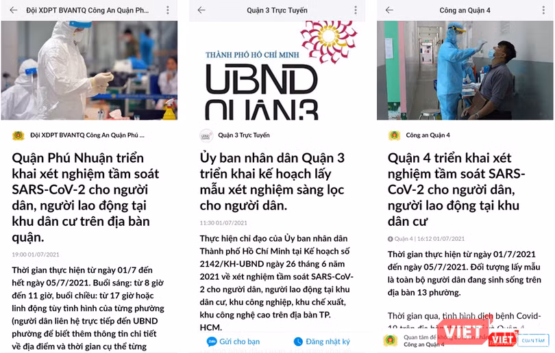 Thông tin về việc xét nghiệm tầm soát cho người dân, người lao động.