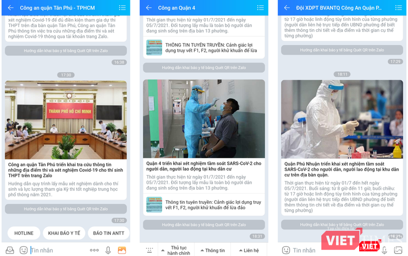 Người dân tìm kiếm và quan tâm trang Zalo chính thức của các quận nơi mình sinh sống để nhận thông tin mỗi ngày