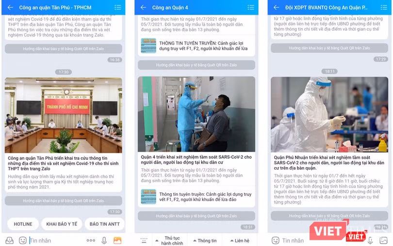 Người dân tìm kiếm và quan tâm trang Zalo chính thức của các quận nơi mình sinh sống để nhận thông tin mỗi ngày