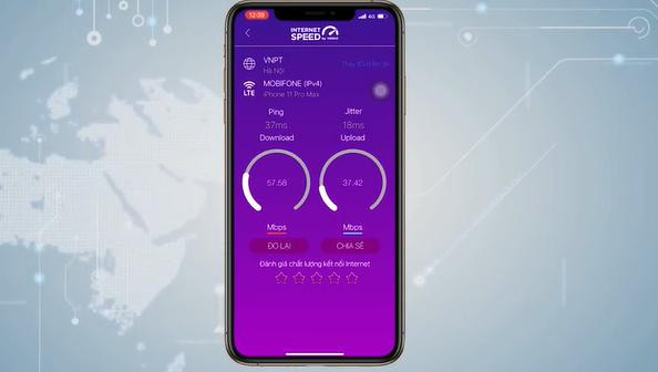 Ứng dụng i-Speed miễn phí dùng đo tốc độ truy cập internet Việt Nam.