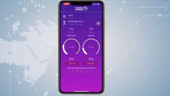 Ứng dụng i-Speed miễn phí dùng đo tốc độ truy cập internet Việt Nam.