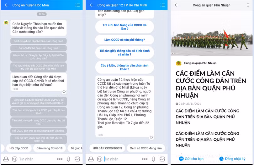 Người dân tìm và quan tâm trang Zalo của quận mình sinh sống để nhận thông tin chính thống được cập nhật hằng ngày.