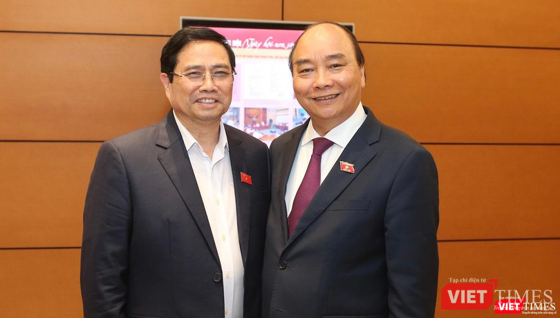 Tân Thủ tướng Phạm Minh Chính và tân Chủ tịch nước Nguyễn Xuân Phúc.