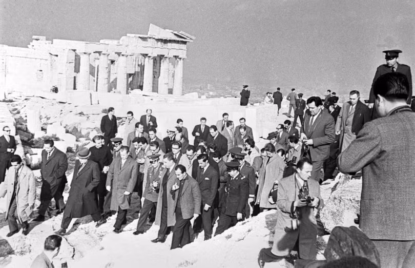 Chuyến thăm Hy Lạp của Anh hùng Liên Xô, nhà du hành vũ trụ Yuri Gagarin, ngày 12 tháng 2 năm 1962. 