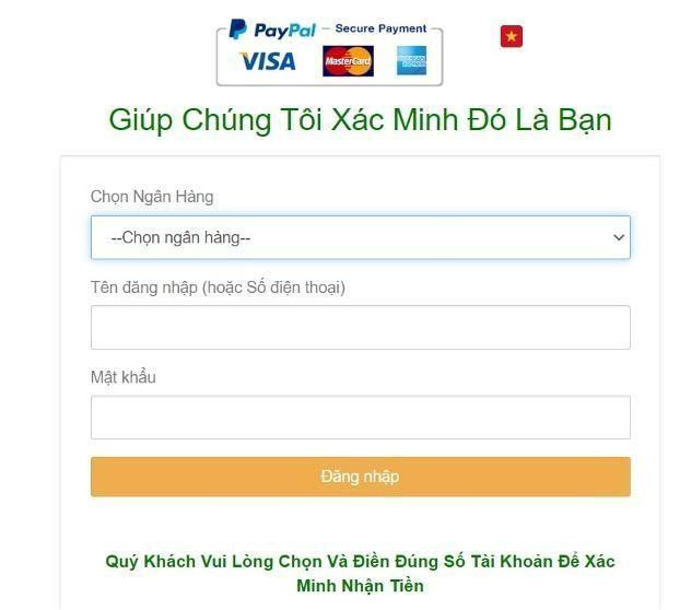 Sau khi nạn nhân “đăng nhập” vào trang web giả mạo, họ sẽ nhận được một thông báo cho biết “giao dịch vẫn đang được xử lý”.