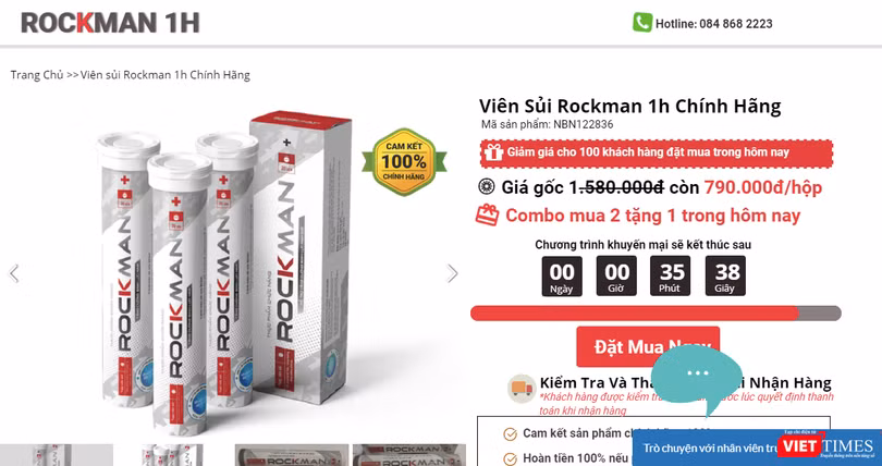 Trang web quảng cáo sản phẩm Rockman