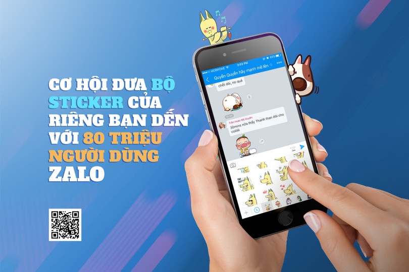 Cơ hội giới thiệu Sticker tự thiết kế đến 80 triệu người dùng Zalo. Ảnh: K.X
