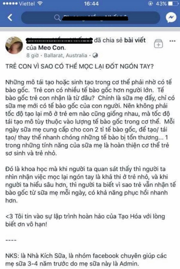 Lời khuyên về sữa mẹ càng ngày càng bị thần thánh hóa thôi, lúc mê muội người trong cuộc khó nhận ra được