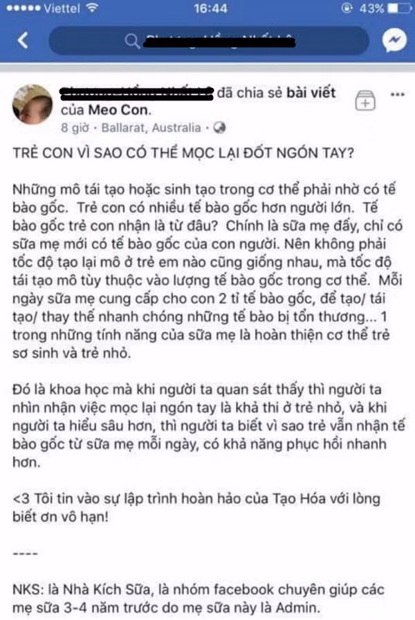 Lời khuyên về sữa mẹ càng ngày càng bị thần thánh hóa thôi, lúc mê muội người trong cuộc khó nhận ra được