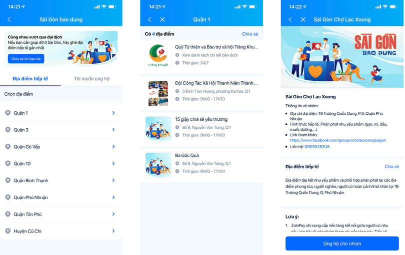 Giao diện của nền tảng "Sài Gòn bao dung" (ảnh chụp màn hình) Giao diện của nền tảng "Sài Gòn bao dung" (ảnh chụp màn hình)