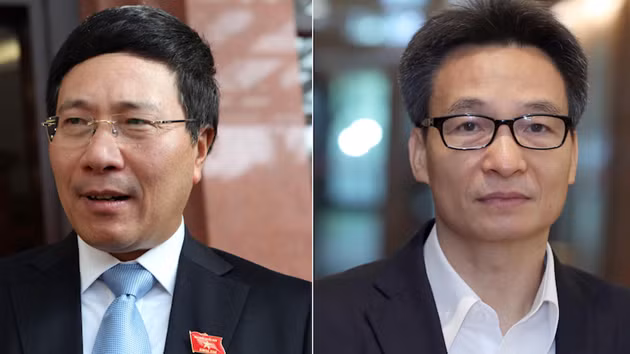 Ông Phạm Bình Minh (trái) và ông Vũ Đức Đam