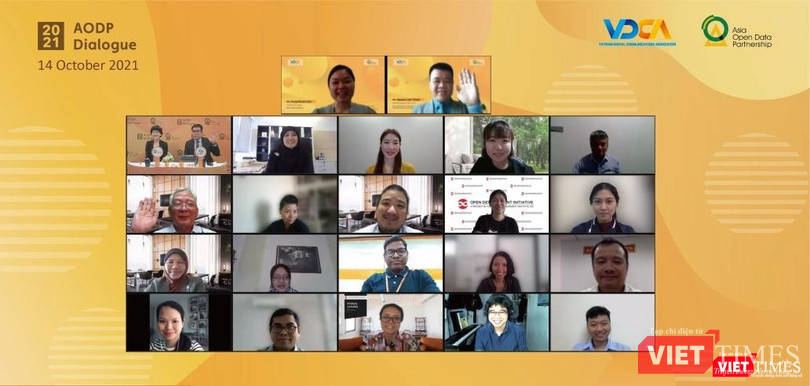 Các khách mời tham dự Tọa đàm đối thoại Đối tác dữ liệu mở châu Á (AODP) 2021 vào ngày 14/10/2021 vừa qua