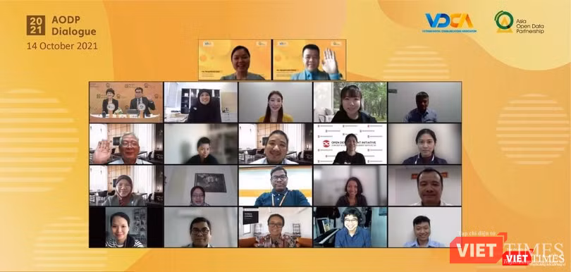 Các khách mời tham dự Tọa đàm đối thoại Đối tác dữ liệu mở châu Á (AODP) 2021 vào ngày 14/10/2021 vừa qua