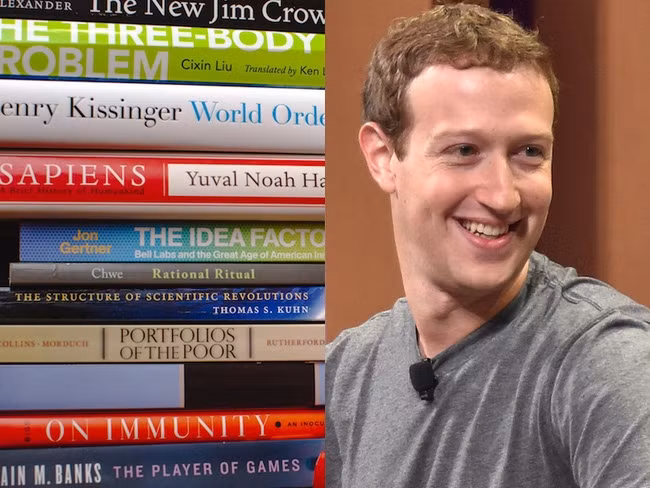 Ông chủ Facebook Mark Zuckerberg và các đầu sách. (Ảnh: Minh họa)