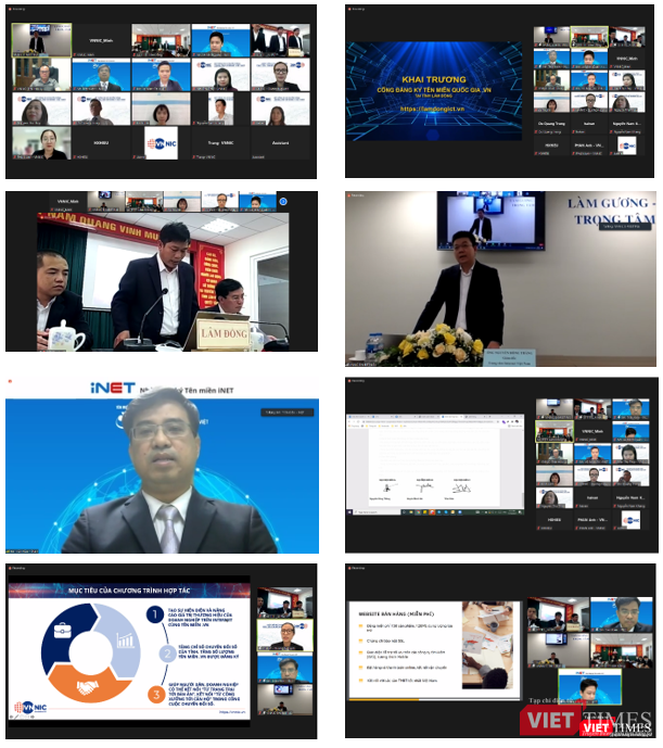 Lễ lễ ký kết trực tuyến biên bản phối hợp giữa ba đơn vị về thúc đẩy sử dụng tên miền quốc gia “.vn” và khai trương điểm đăng ký tên miền quốc gia “.vn” tại tỉnh Lâm Đồng.