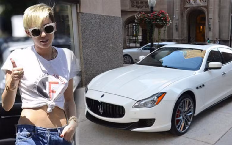 Ngôi sao truyền hình Miley Cyrus dùng xe Maserati Quattroporte trị giá 100.000 USD
