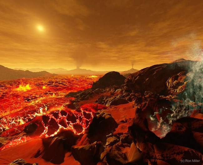 Khí gas dầy đặc khiến việc nhìn thấy Mặt Trời khi đang ở trên mặt Sao Kim là rất khó khăn.